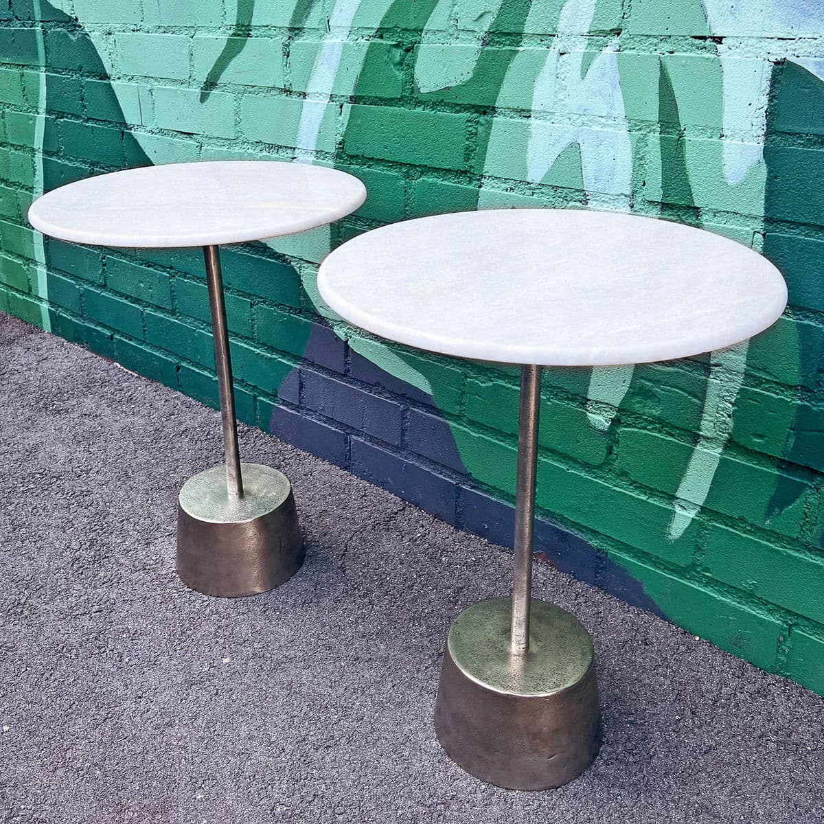 Deco White Marble & Nickel End Table - Thumbnail 10