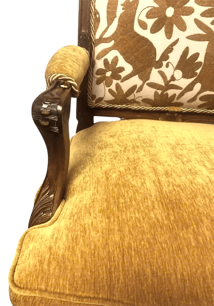 'Empress Carlota' 19th Century Antique French Chairs Reupholstered With Otomi Hand Embroidery - Set of 4 - Thumbnail 10