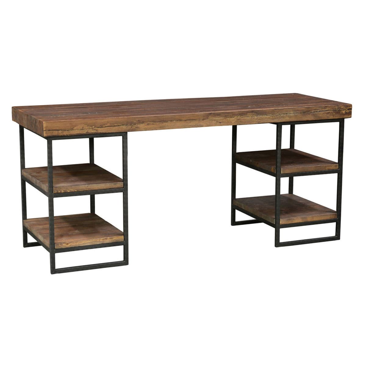 Reclaimed Wood & Iron Shelf Desk - Thumbnail 10