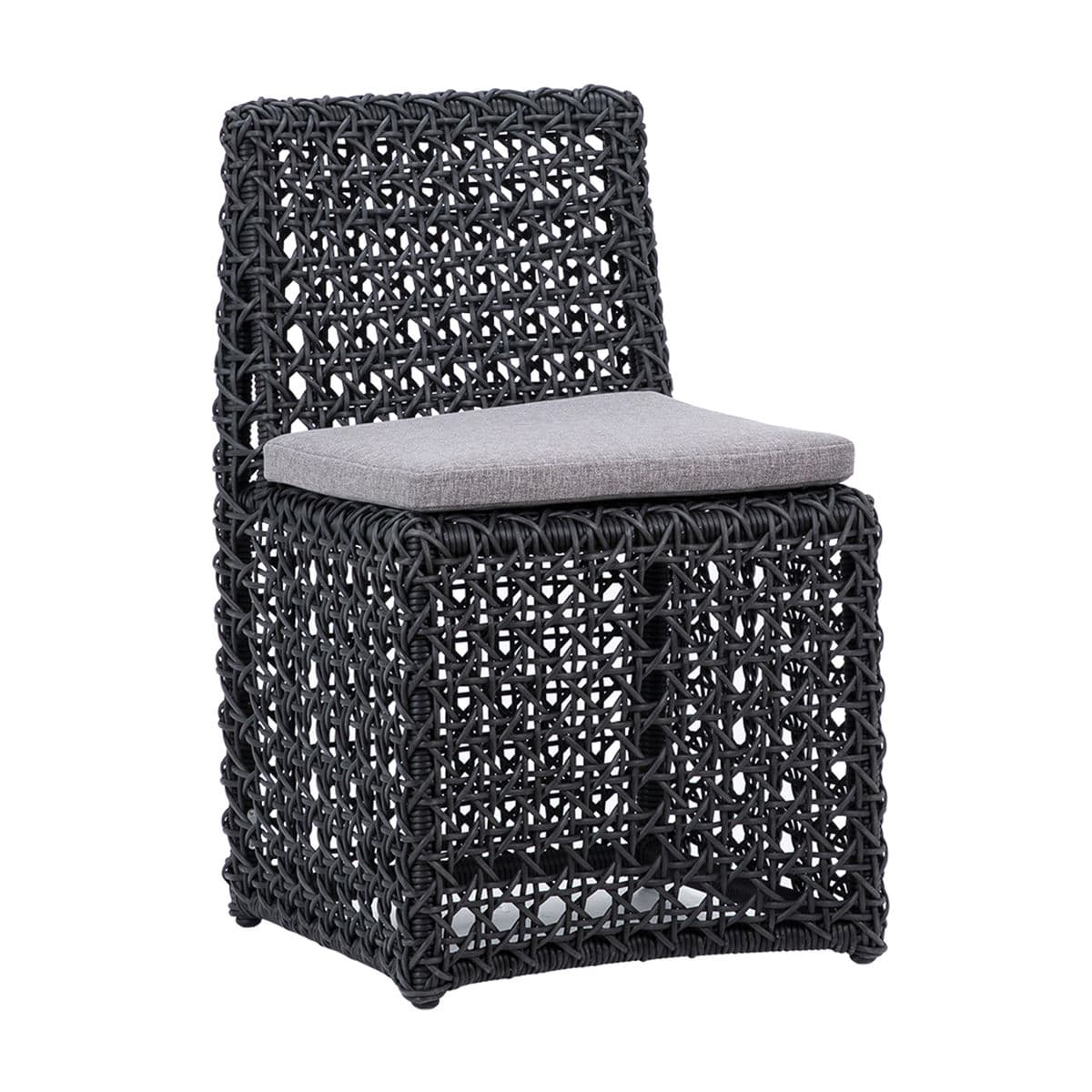 Outdoor Black Wicker Slipper Chair - Thumbnail 10