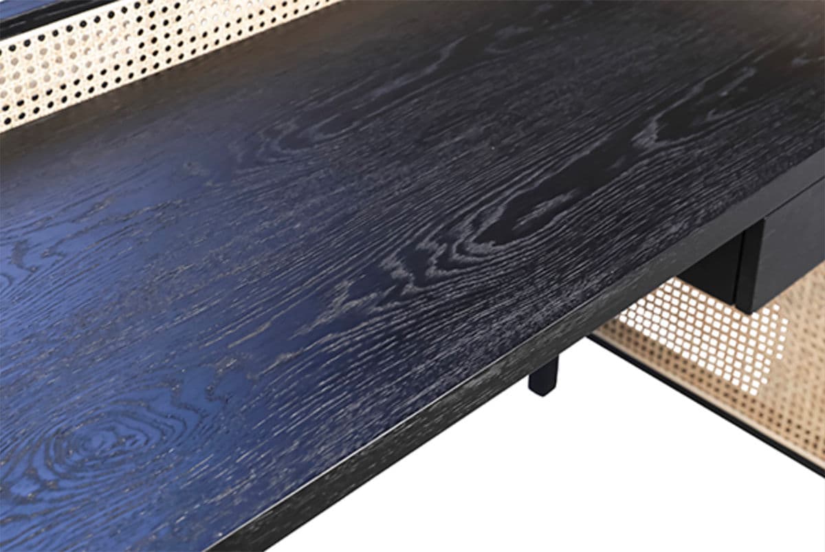 Modern Black & Cane Desk - Thumbnail 11