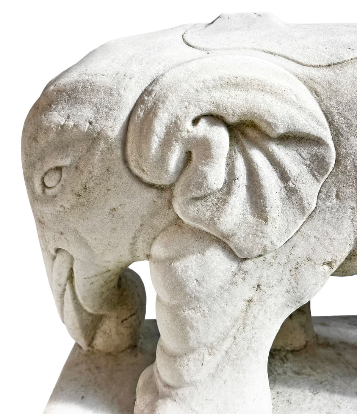Antique White Marble Elephant - Thumbnail 11