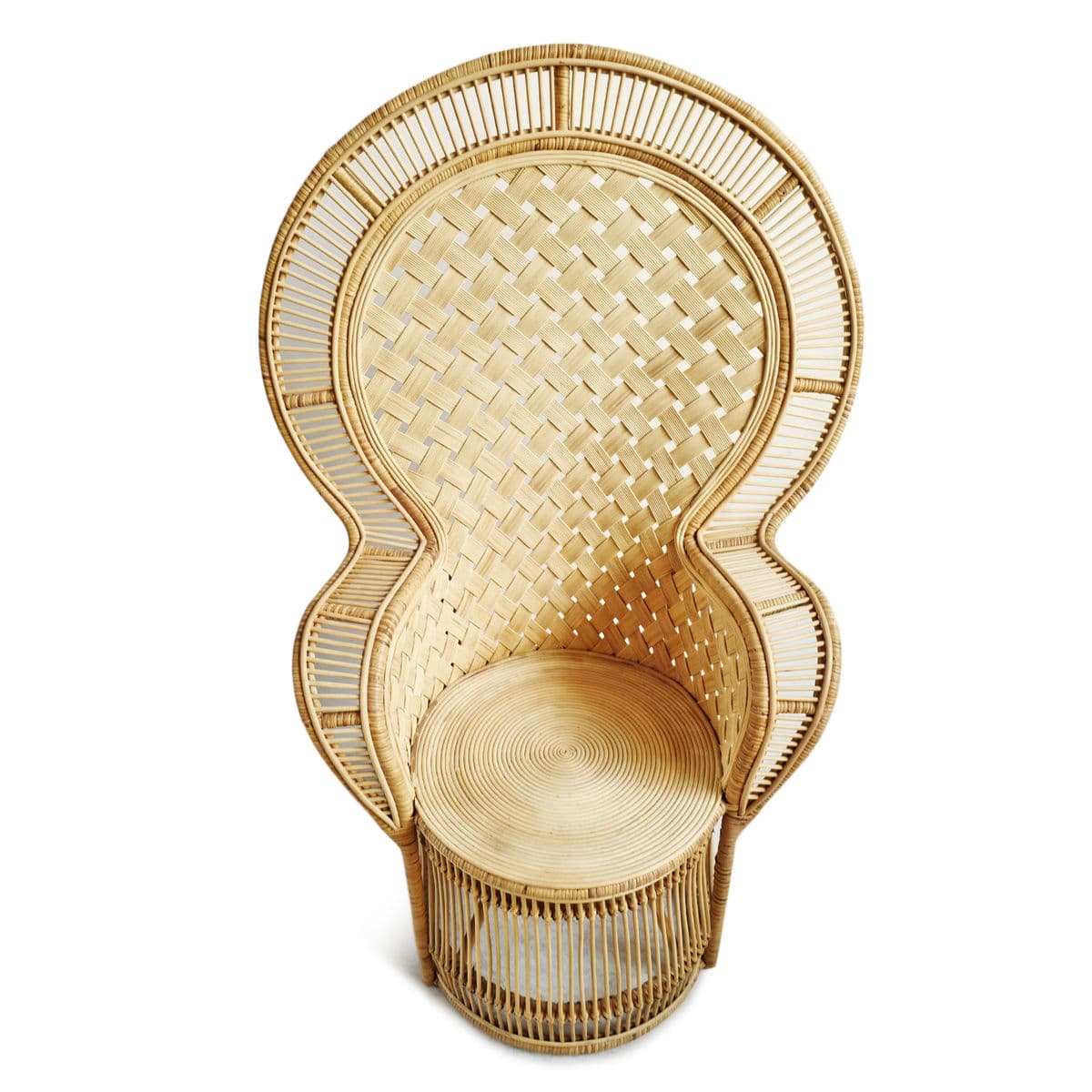Natural Rattan Basket Fan Chair - Thumbnail 11