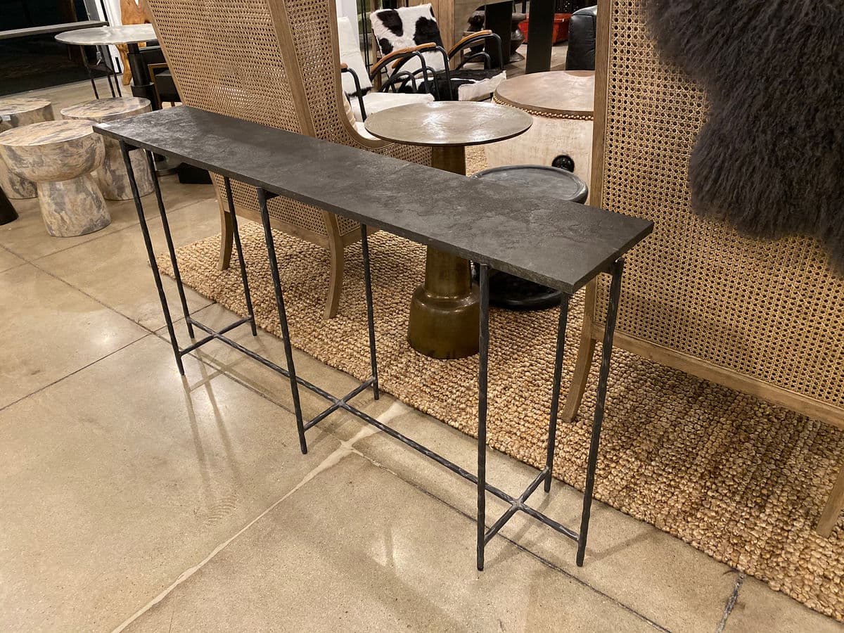 Grey Smoke Slate Thin Long Console Table 60 - Thumbnail 11
