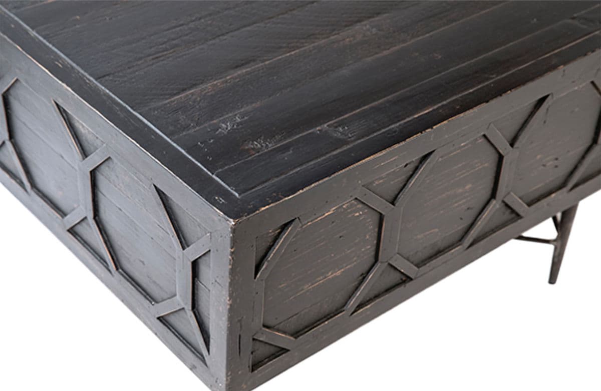 Rustic Black Hexagons Coffee Table - Thumbnail 11