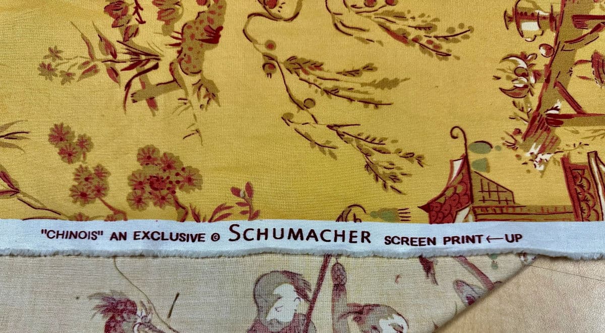 New Schumacher ‘Chinois’ Fabric on Antique Louis XVI King Size Mahogany Headboard - Thumbnail 11