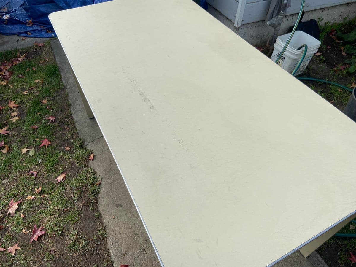 1980s Steelcase Style Vintage Mid Century Modern Metal Tanker Desk Lab Table - Thumbnail 10