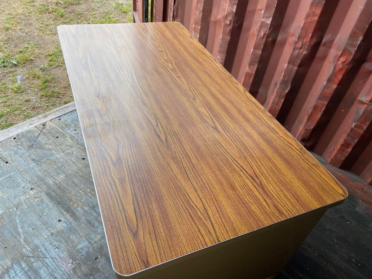 1970s Vintage Mid Century Modern Metal Tanker Desk - Thumbnail 10