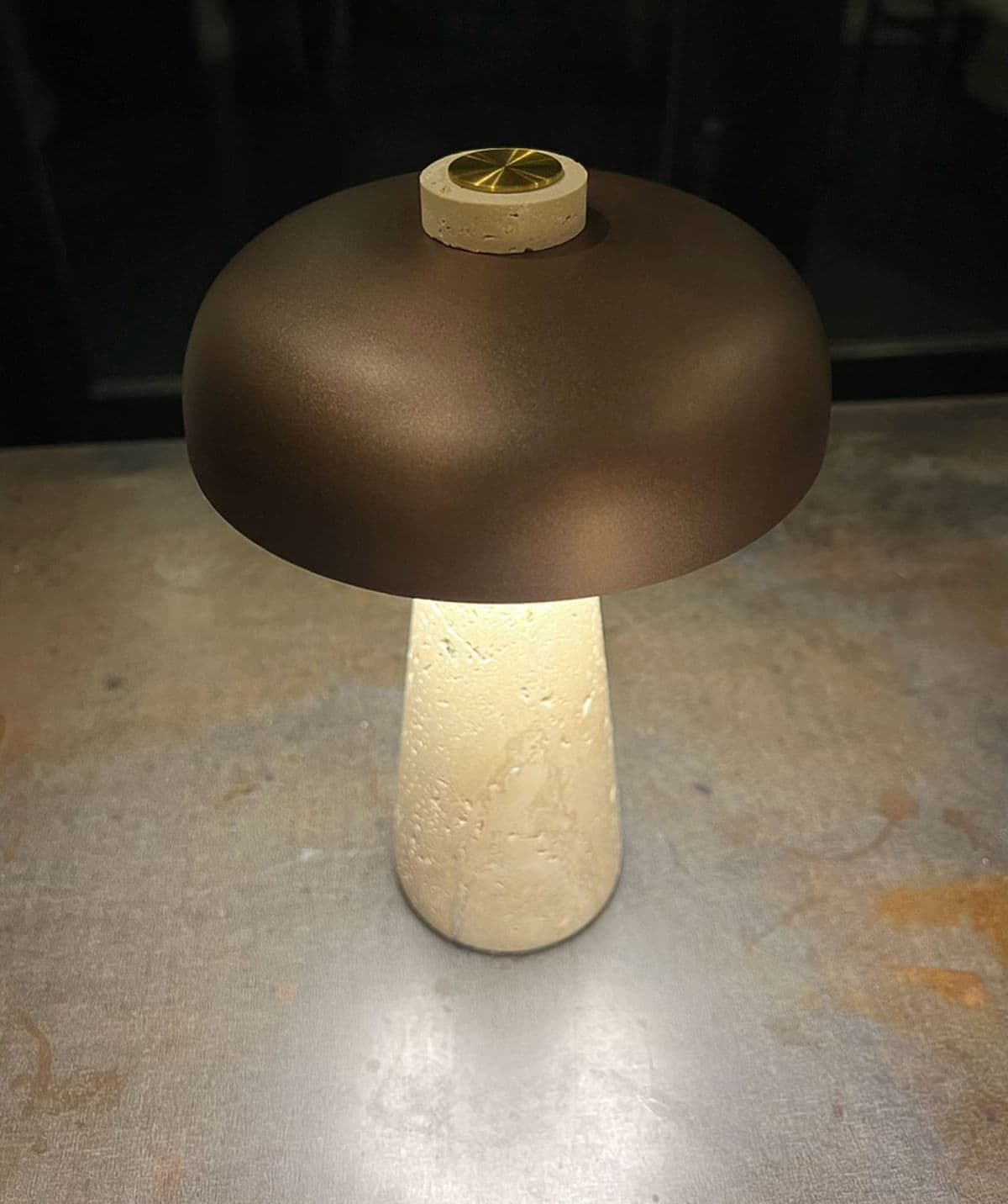 Porcini Travertine Bronze Table Light - Thumbnail 11