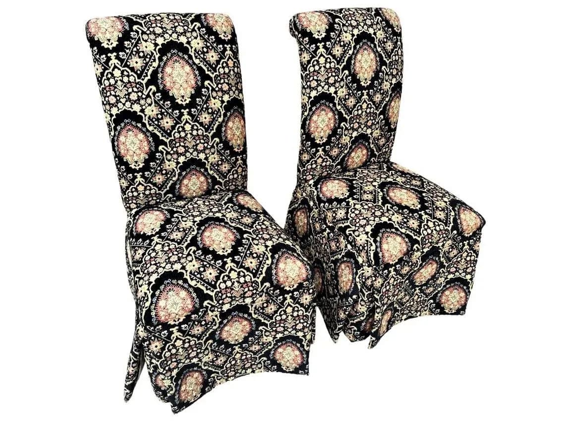 Pair of Spanish and Moorish Style Tapestry Upholstered Accent Chairs - Thumbnail 11