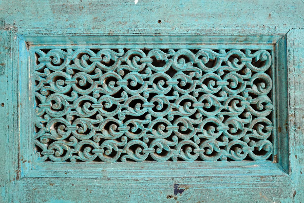 Antique Blue City India Jodhpur Wood Panels - Thumbnail 11