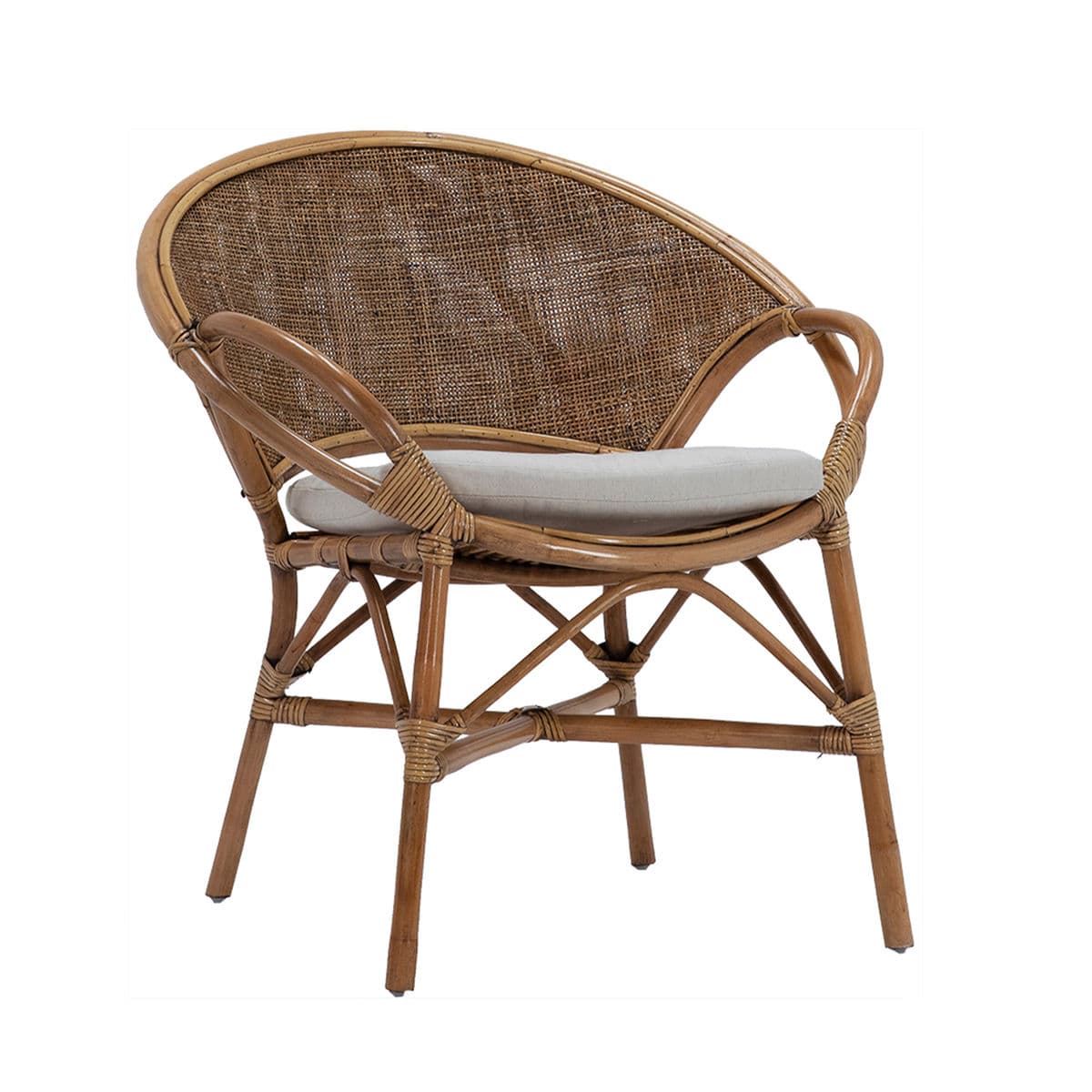 Bamboo & Rattan Ring Arm Chair - Thumbnail 11