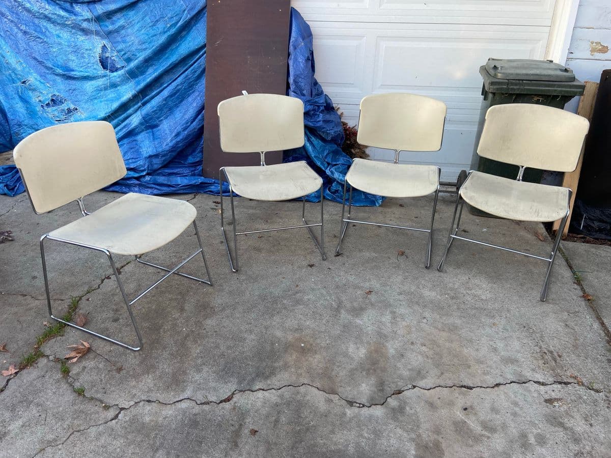 1980s Steelcase Max Stacker Chairs Set of 4 - Thumbnail 10