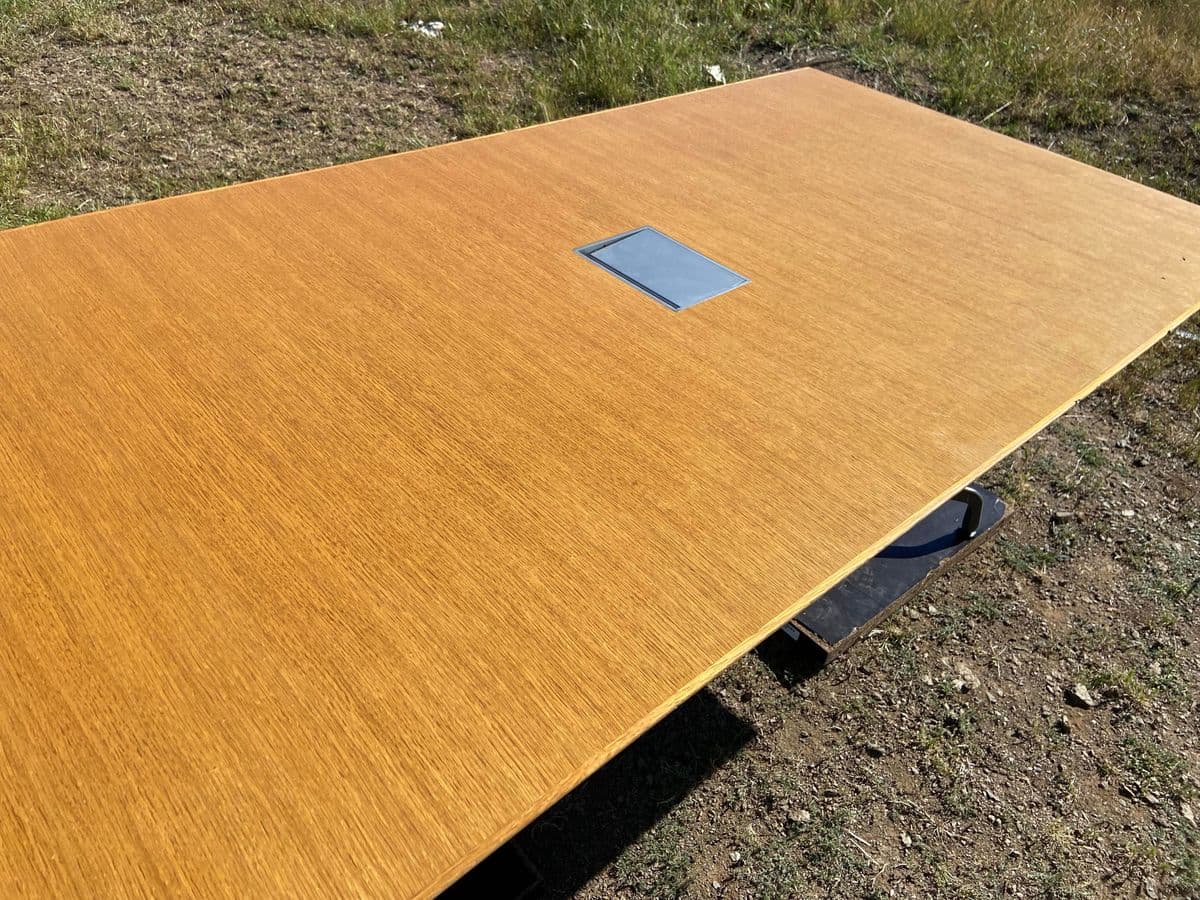 1980s Vintage Eames Herman Miller Style Conference Table With Walnut Wooden Top. - Thumbnail 11