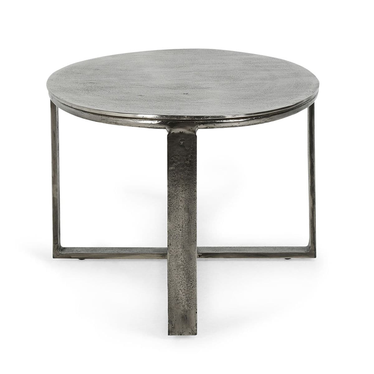 Modern Oval Aged Nickel Coffee Table - Thumbnail 11