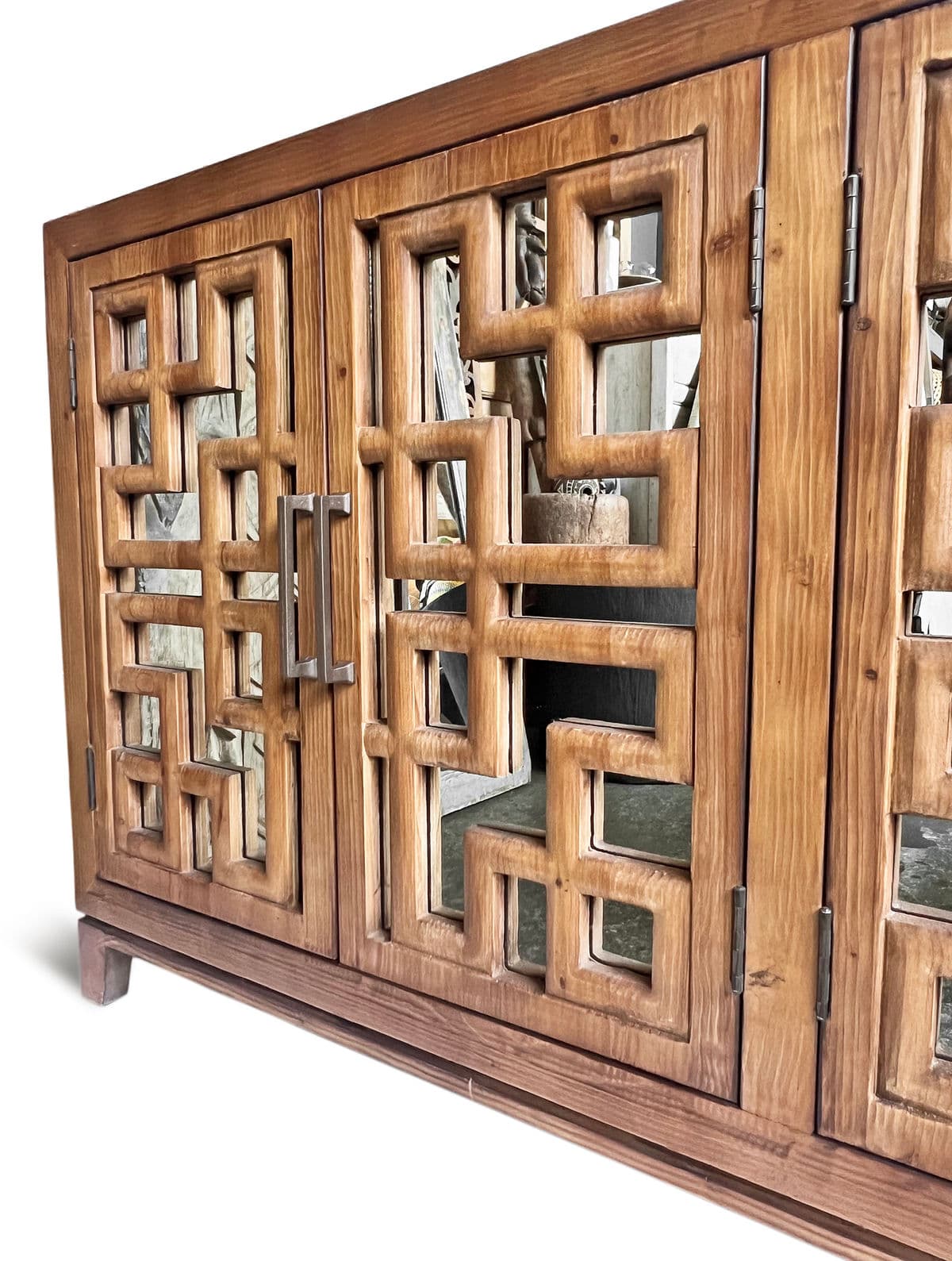 Chestnut Lattice Mirrored Sideboard - Thumbnail 11