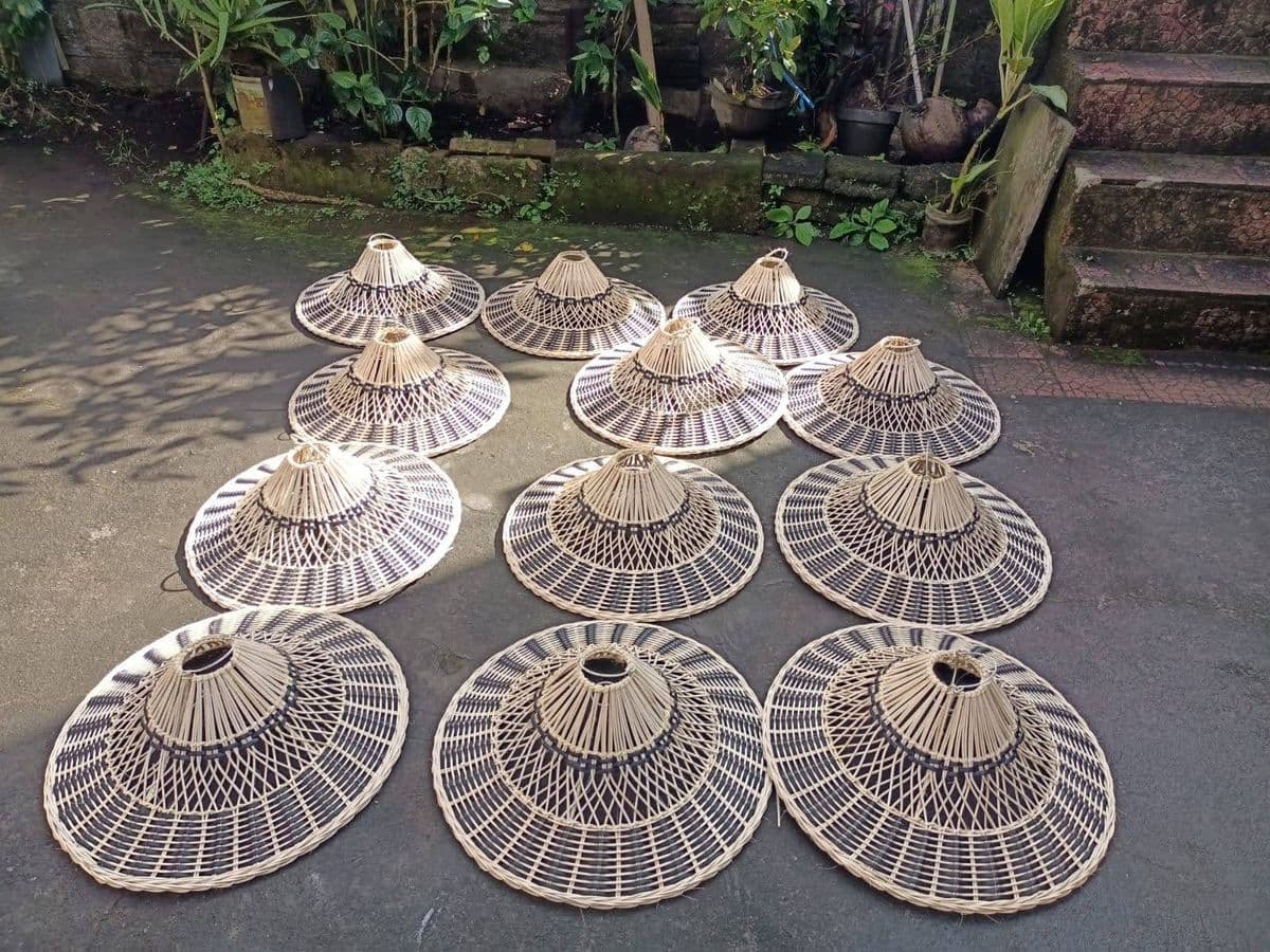 Rattan Tuxedo Hat Pendant Light - Thumbnail 11