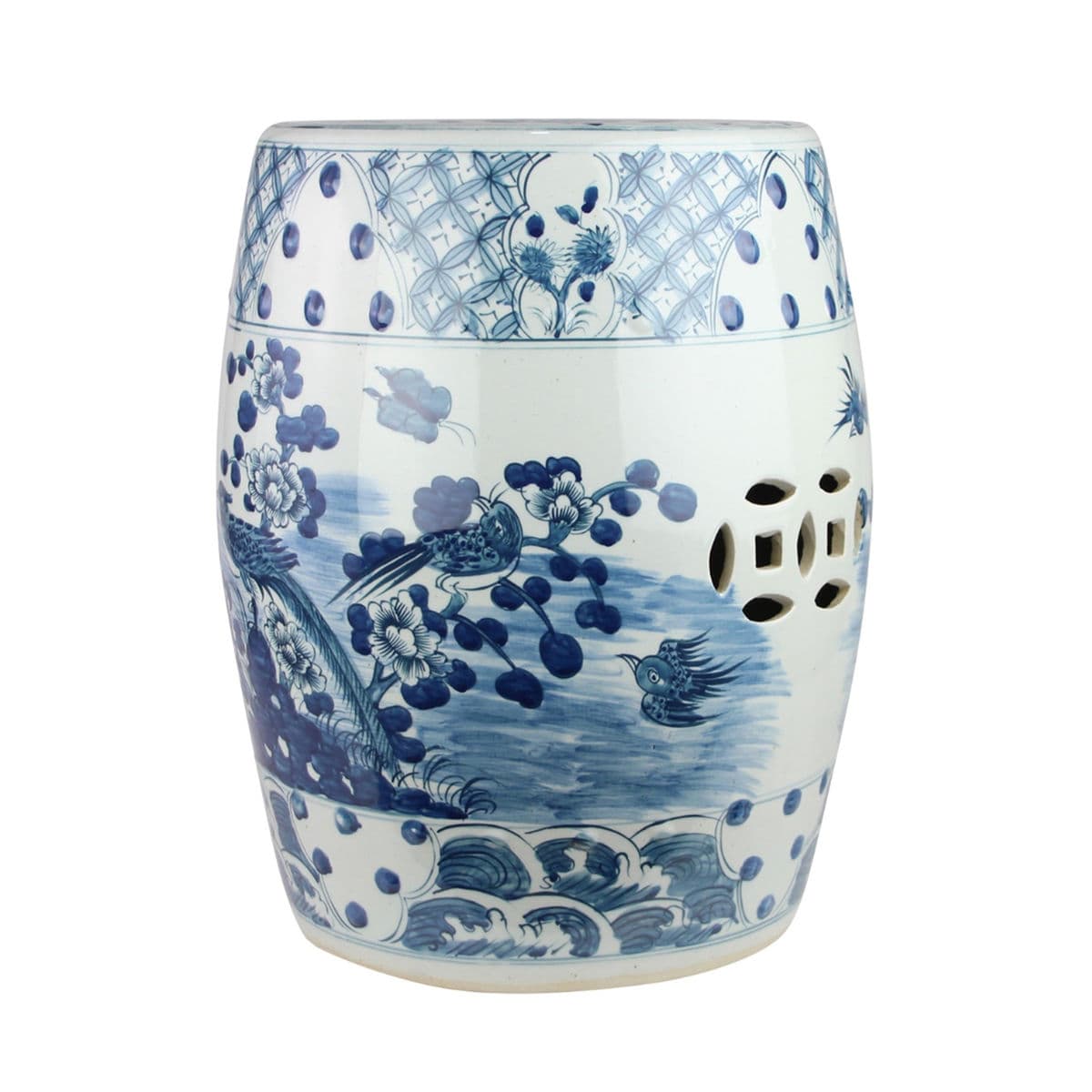 Indigo Bird Ceramic Stool - Thumbnail 11