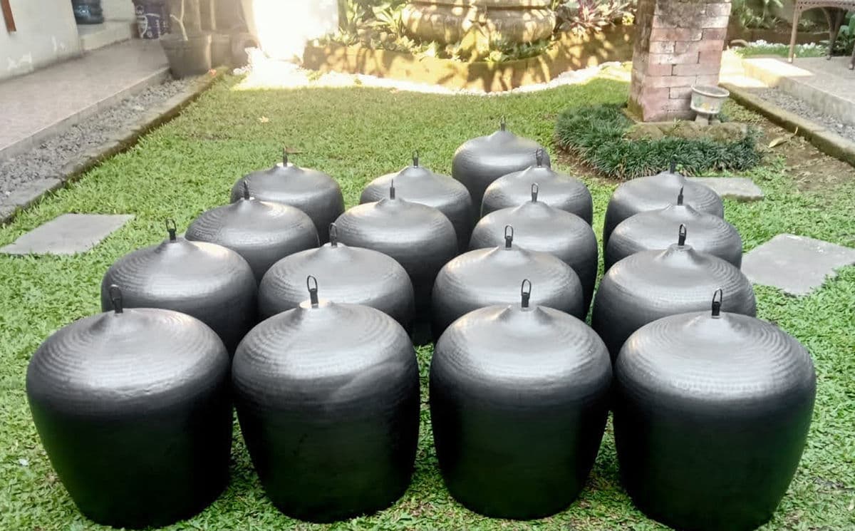 Copper Hammered Bronze Gourd Pendant Light - Thumbnail 11