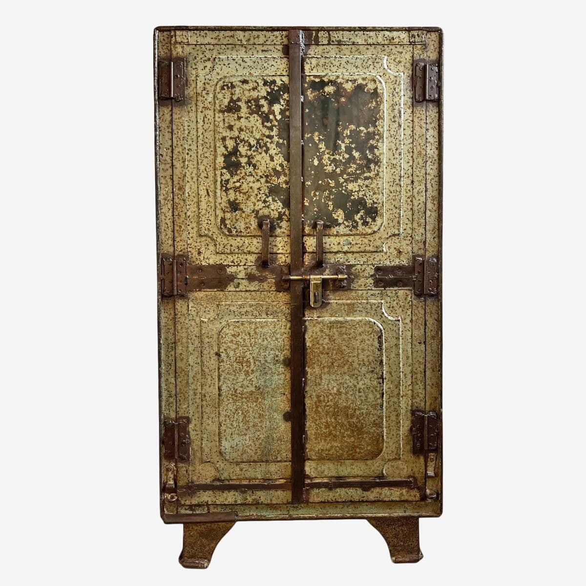 Vintage Industrial Iron Safe Cabinet - Image 1