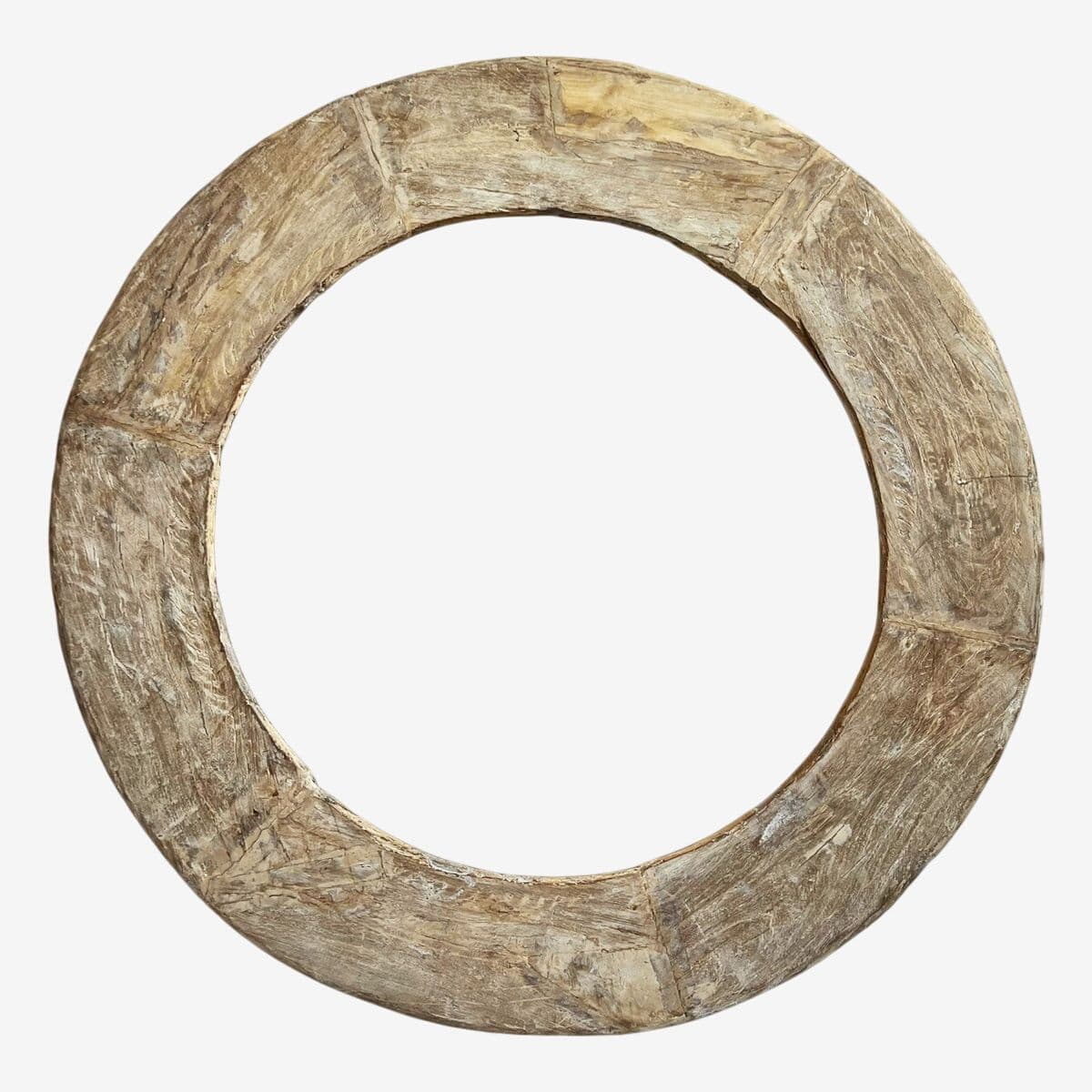 Large Wood Wheel Mirror - Image 1