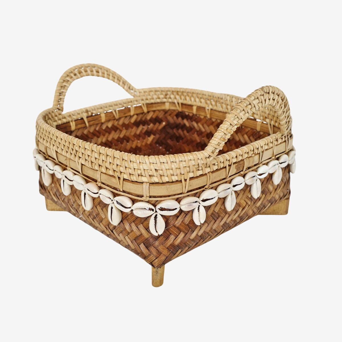 Bamboo & Cowry Basket Medium - Image 1