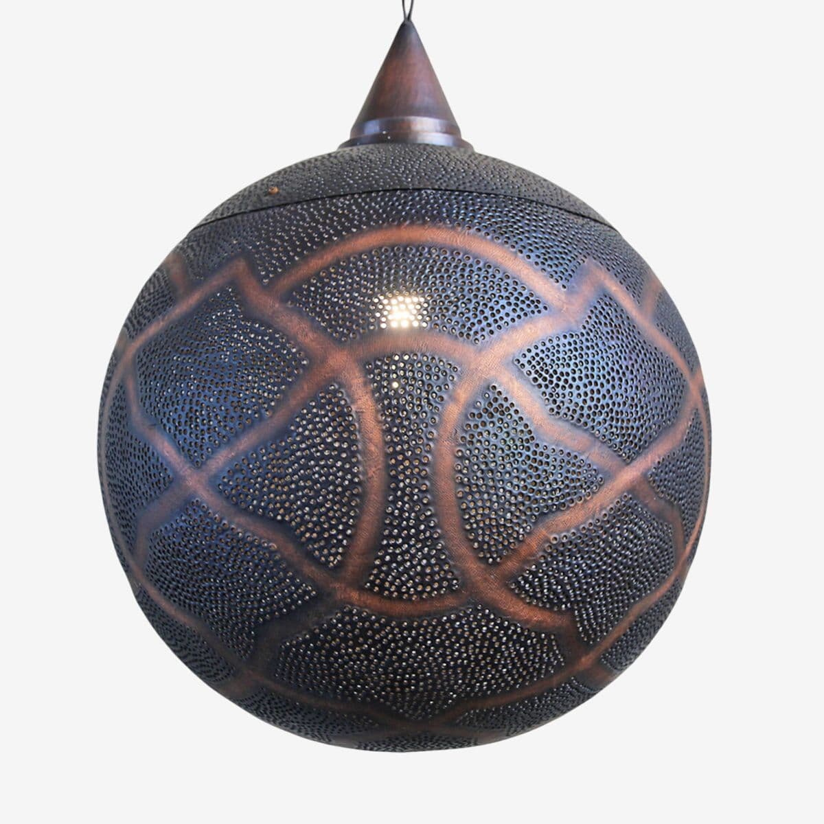 Antique Copper Globe Lantern Large - Image 1