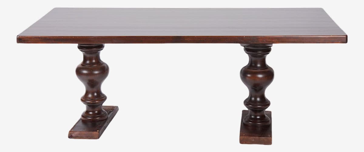 Solid Cherry Wood 79" Trestle Dining Table Made in Italy - Vintage Late 20th Century - Image 1