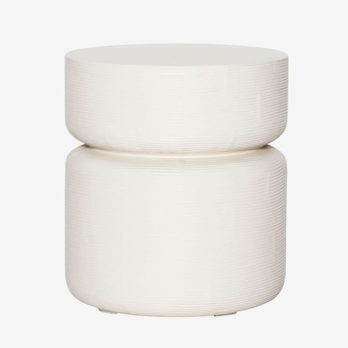 Outdoor Cream Cement Side Table - Image 1