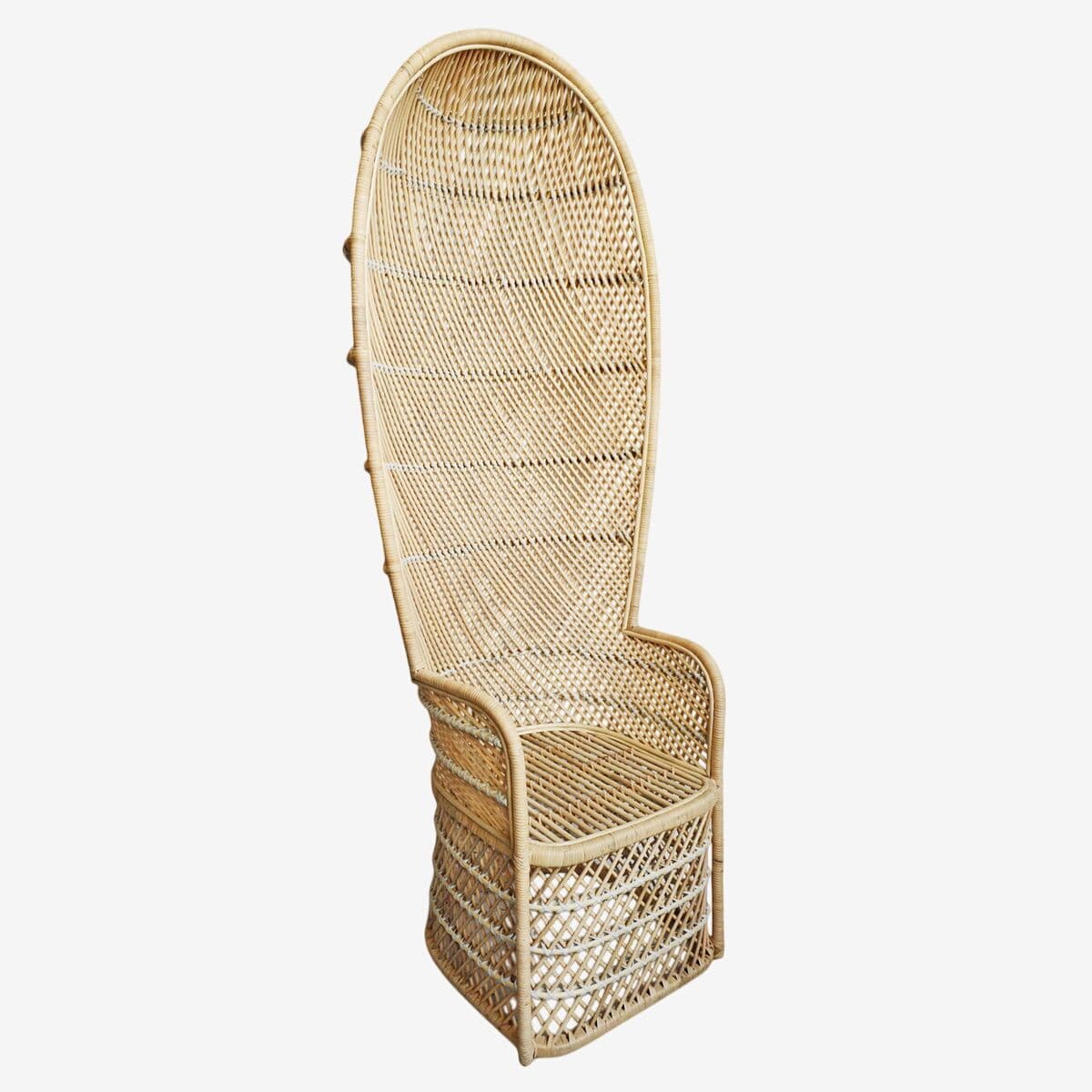 Tall Back Wicker Scoop Chair - Image 1