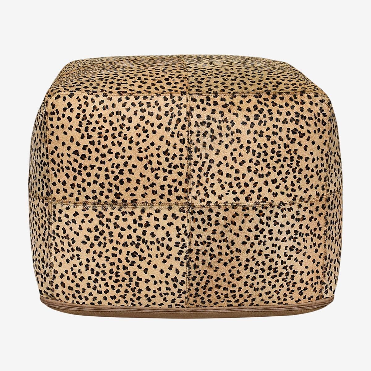 Leopard Pattern Hide Pouf Ottoman - Image 1