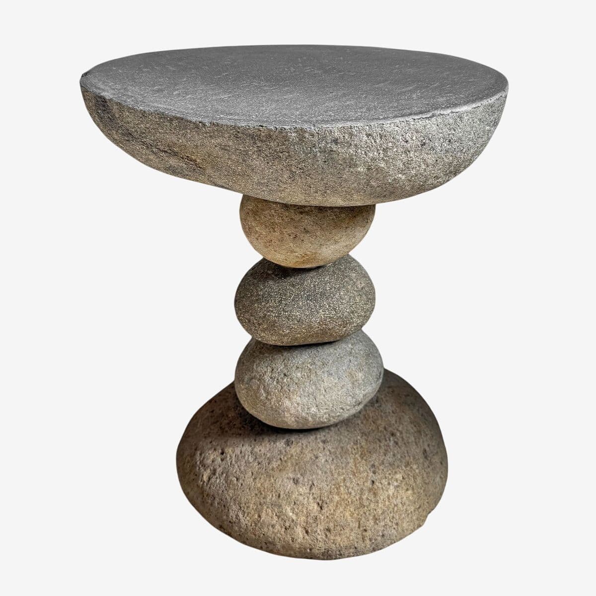 River Rock Stack Side Table Stool