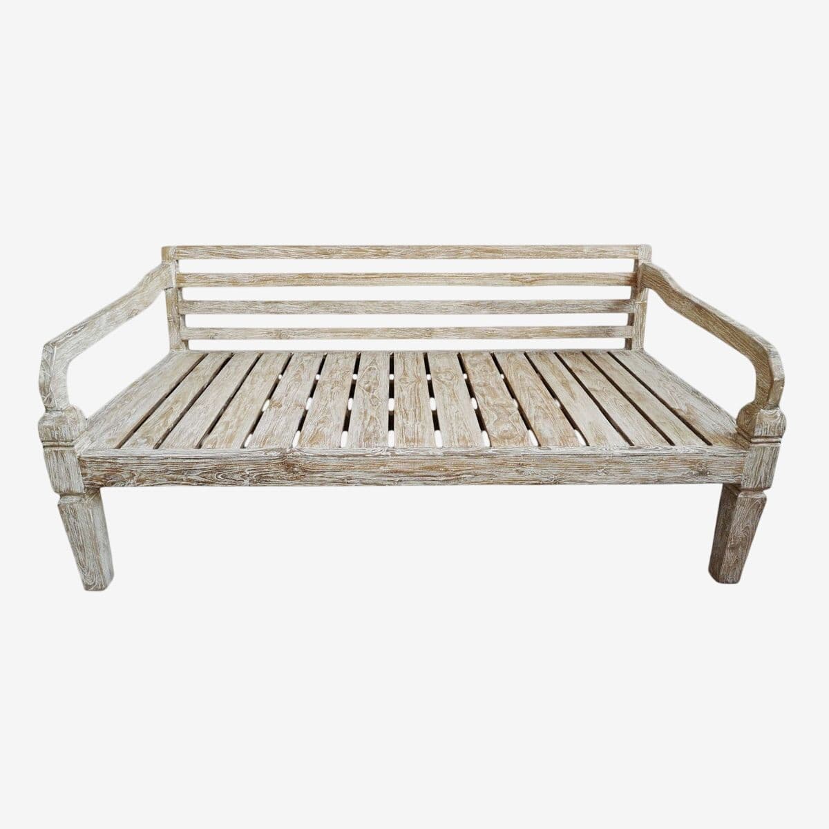 Simple White Wash Teak Twin Daybed - Image 1