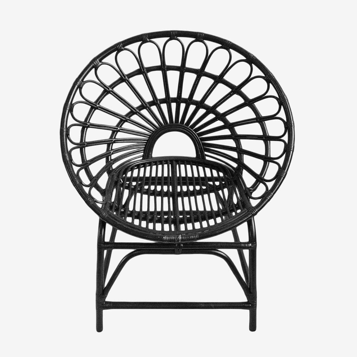 Black Bamboo Flower Ring Chair - Image 1