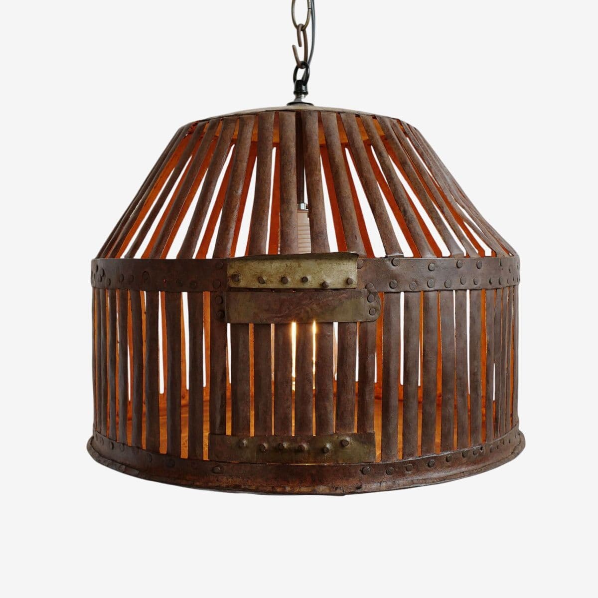 Industrial Iron Cage Lantern - Image 1