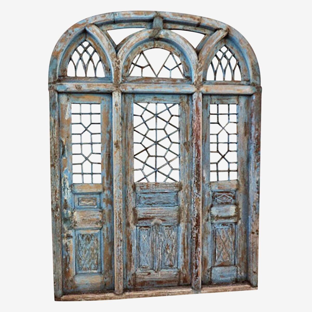 Jodhpur Blue Church Door with Mirror - Image 1