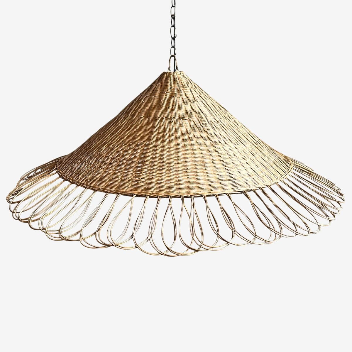 Rattan Large Loop Hat Pendant - Image 1