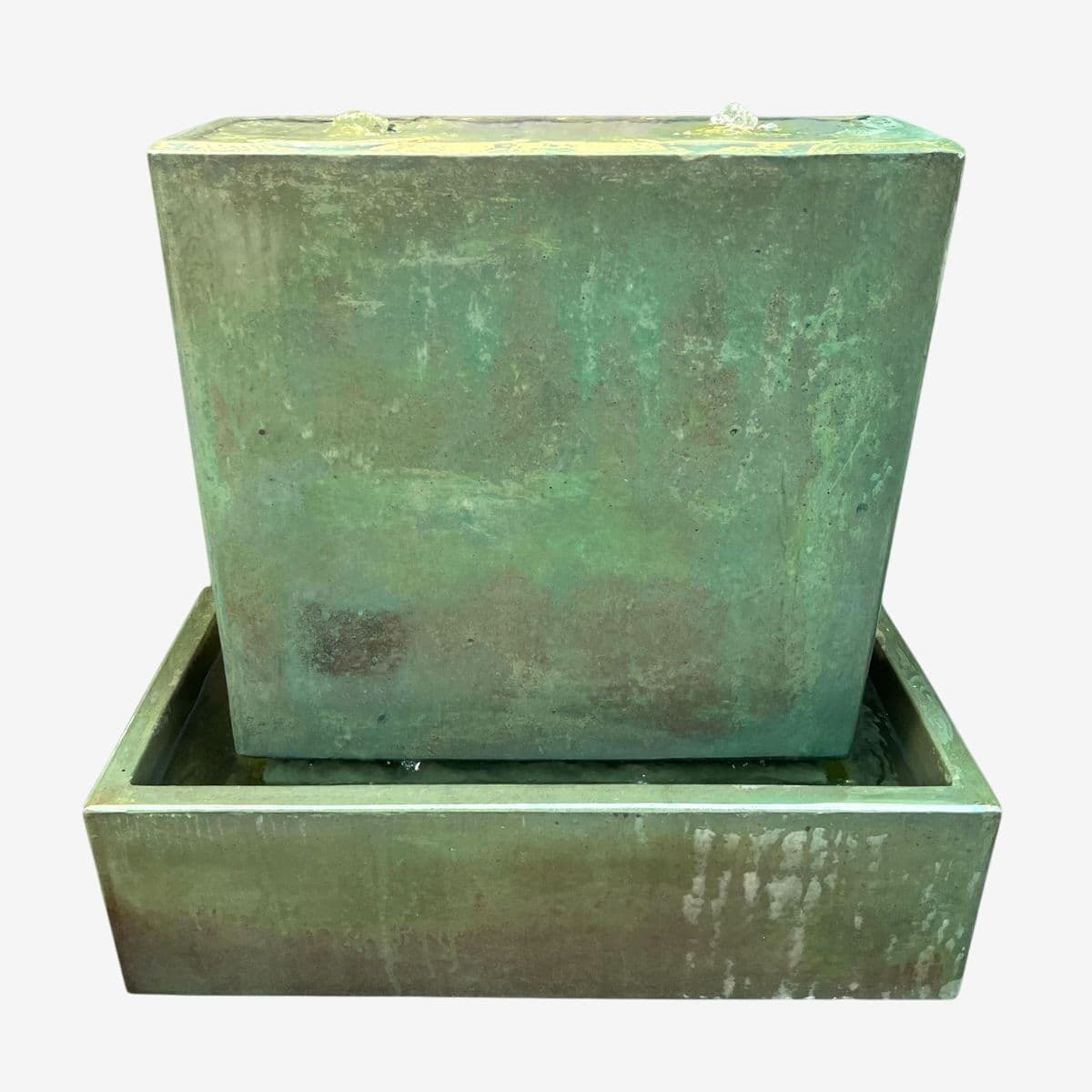 Modern Green Cement Box Fountain - Image 1