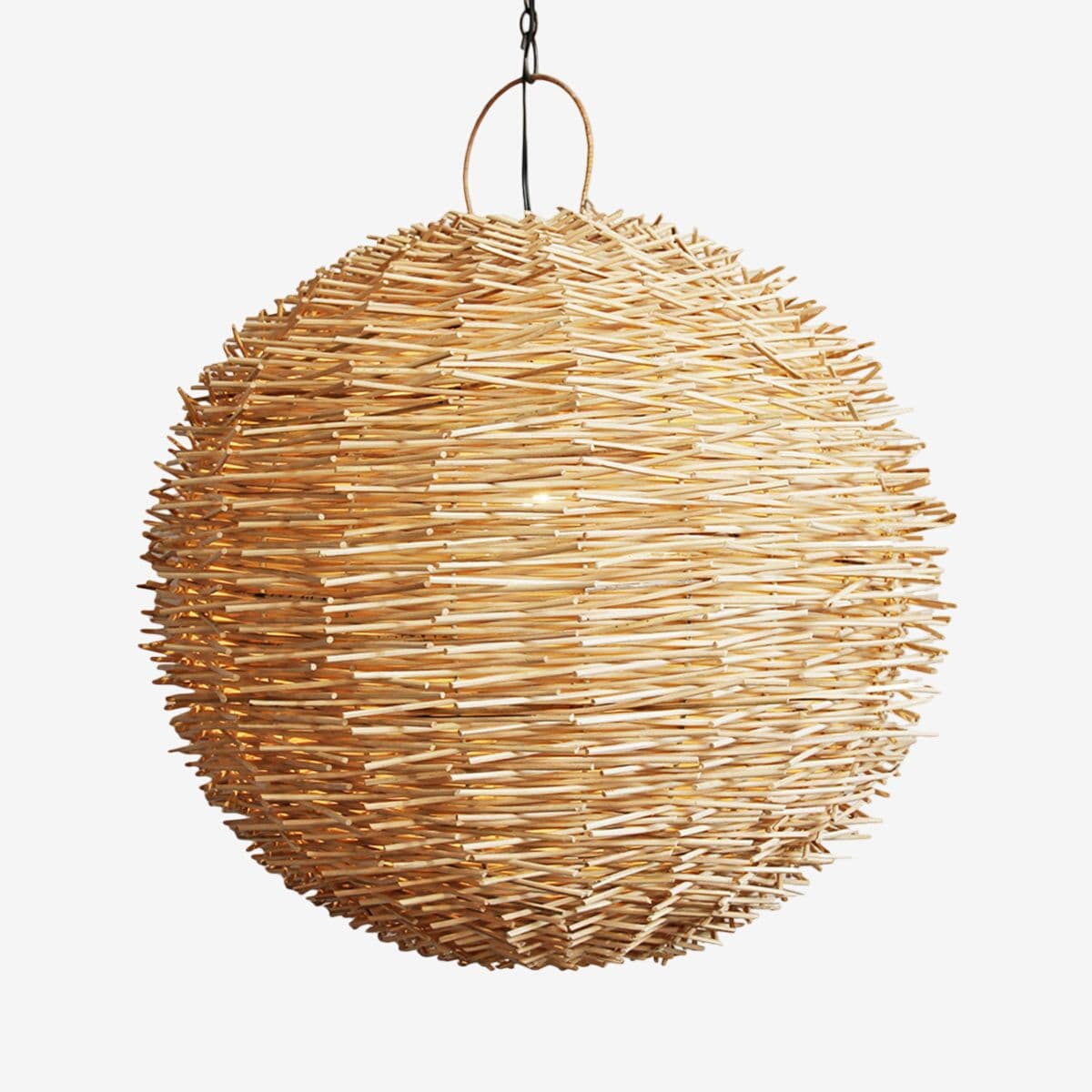 Bird Nest Rattan Globe Lantern Medium - Image 1
