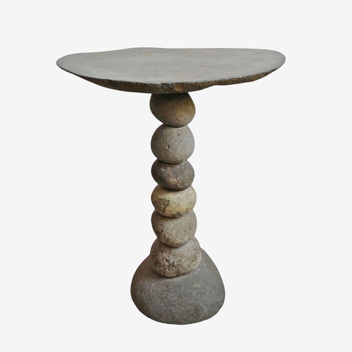 Stacked River Rock Bistro Table - Image 1