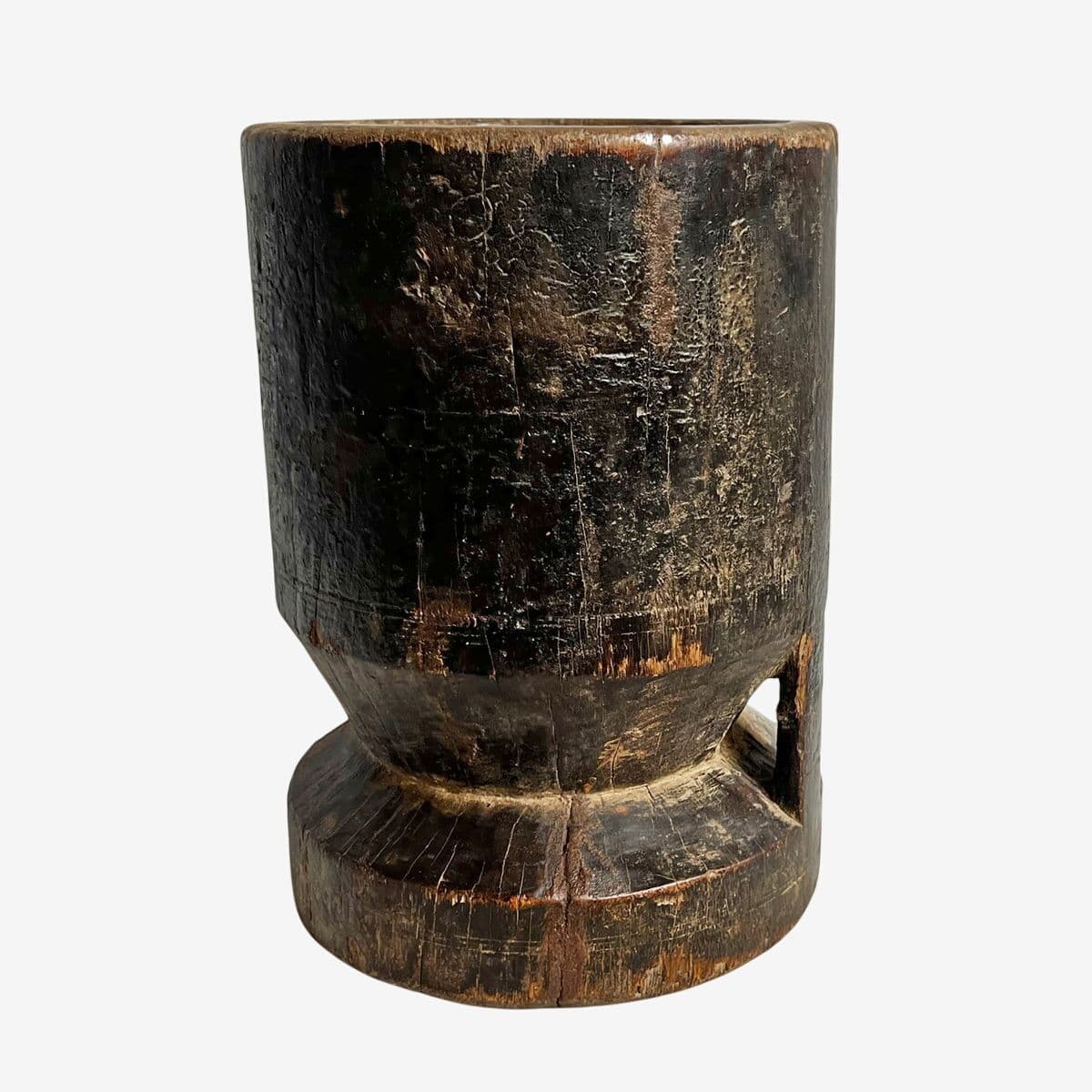 Old India Wood Pestle Pot - Image 1