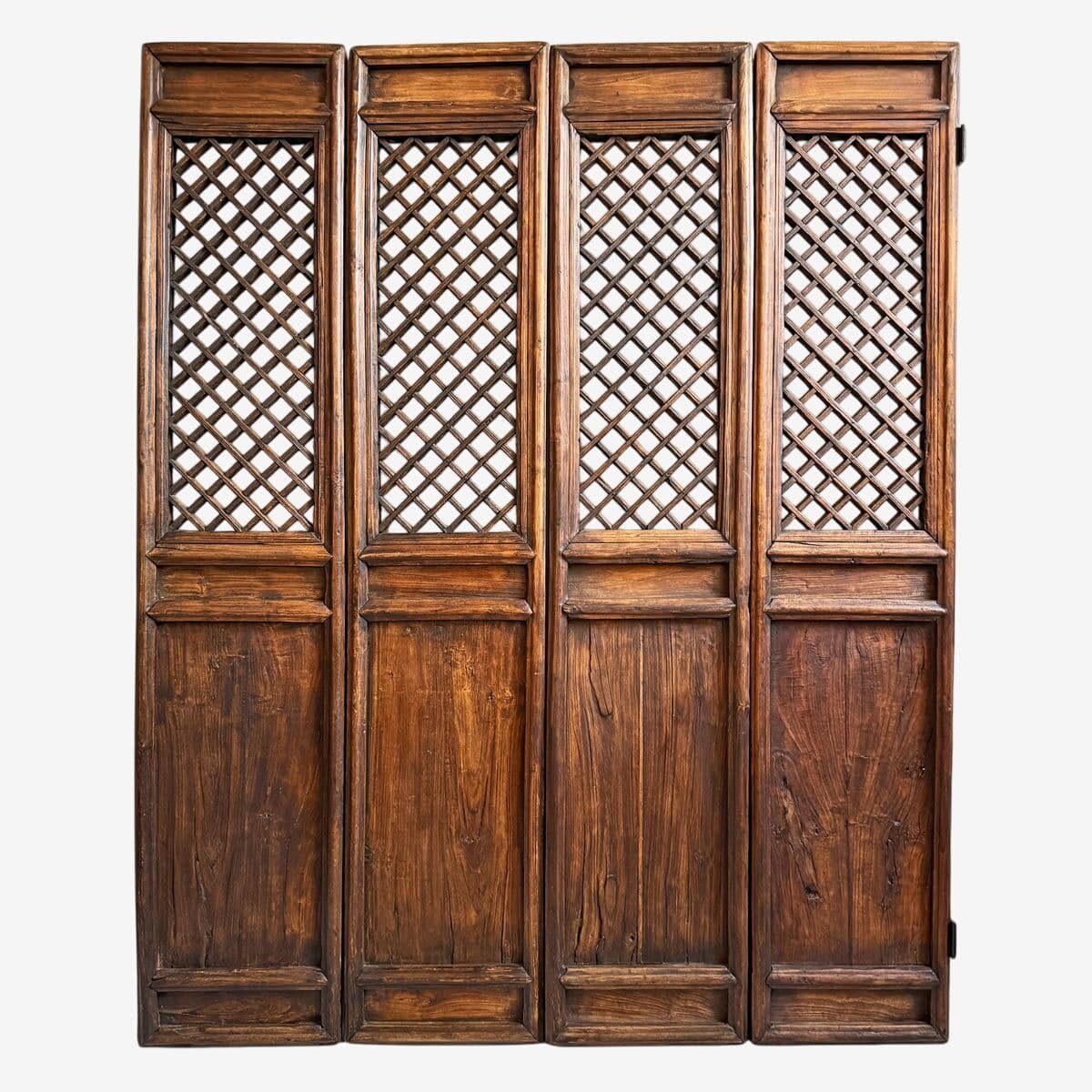 Set of Four Antique Elm Wood Screen Doors - Image 1
