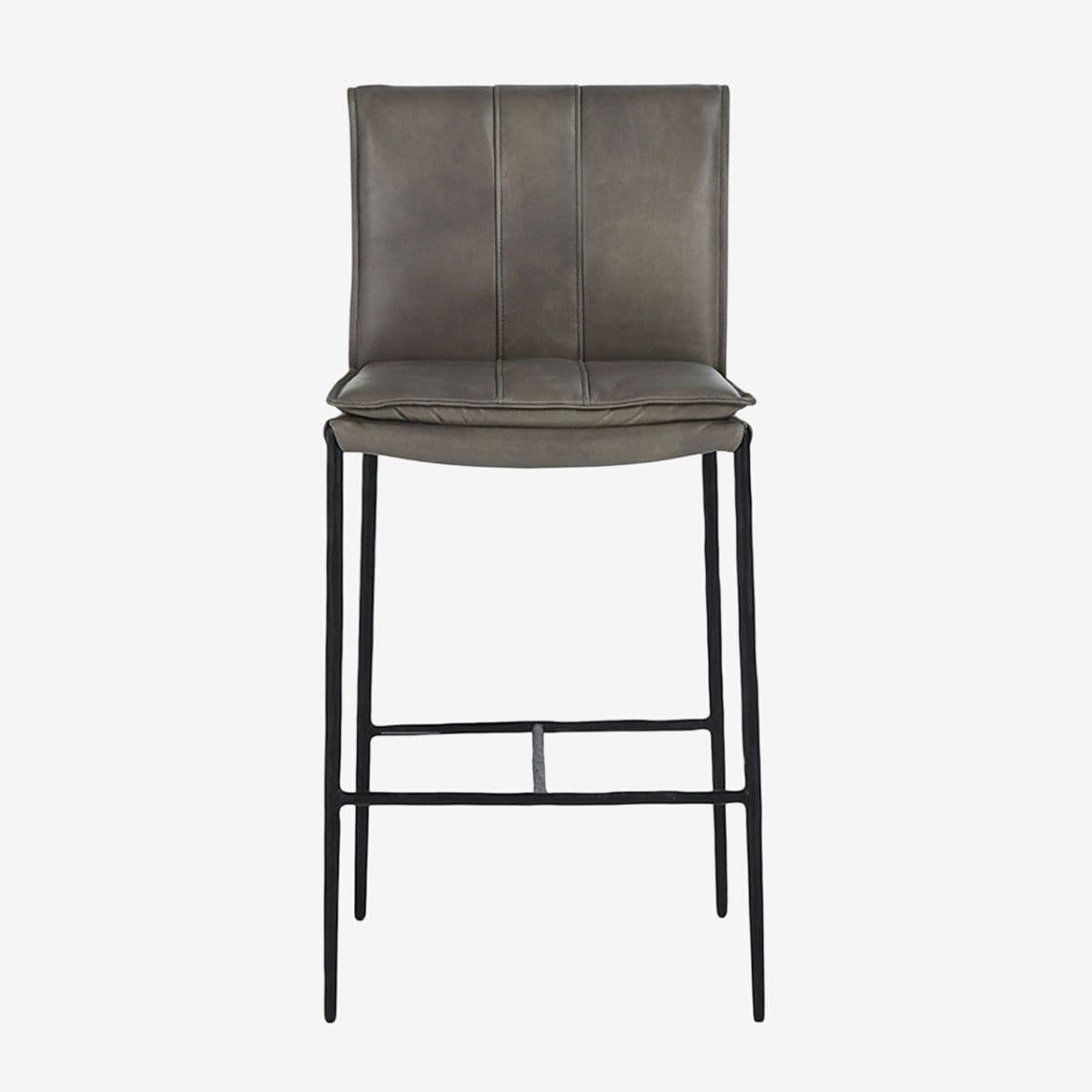 Dusk Grey Leather Counter Stool - Image 1
