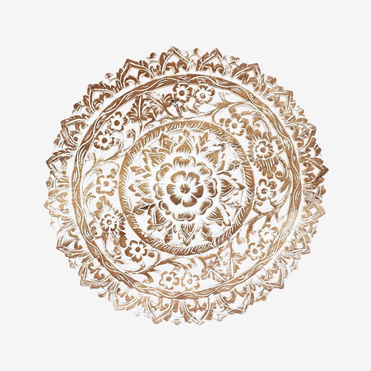 White Wash Carved Medallion Panel 24 - Image 1