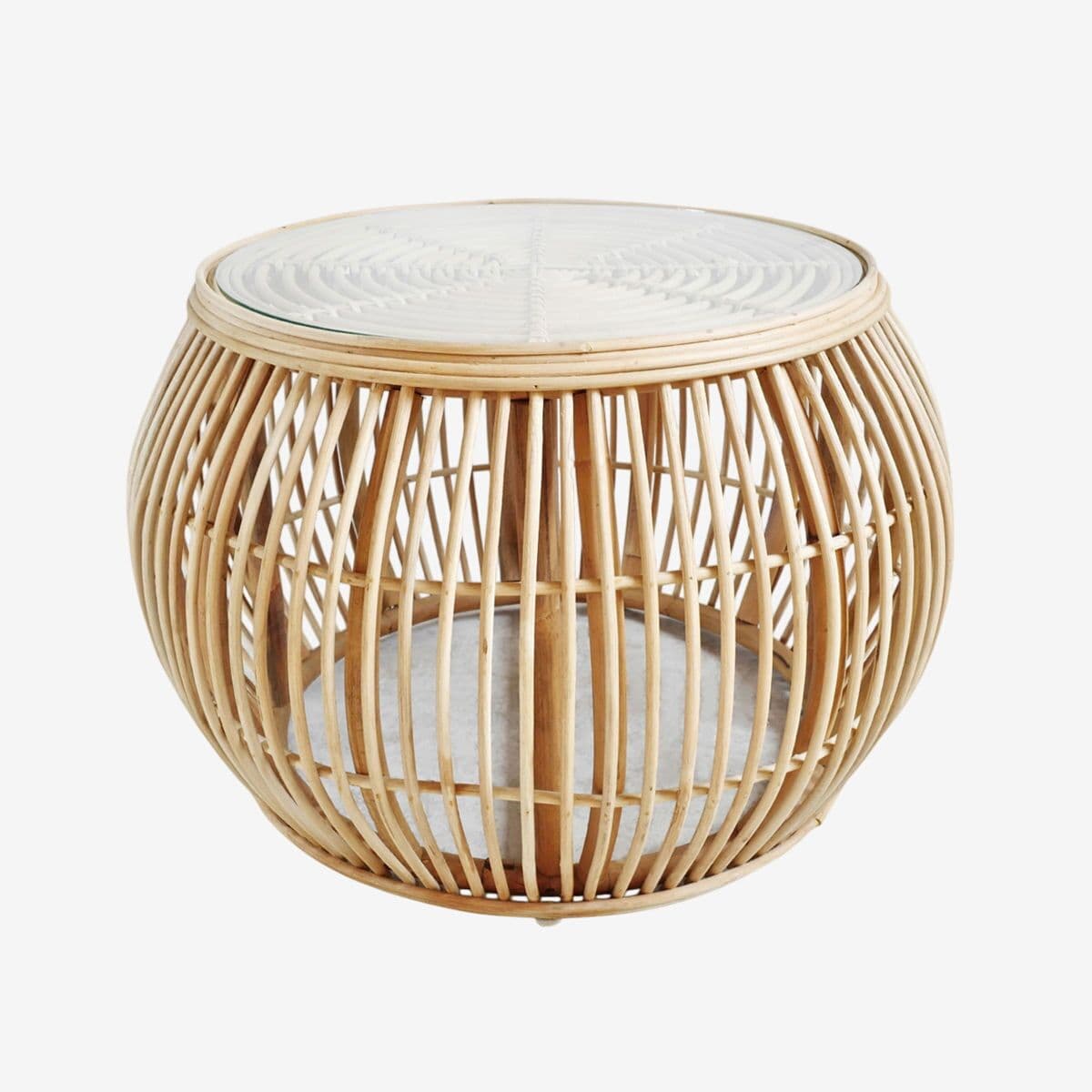 Round Rattan Barrel Coffee Table - Image 1