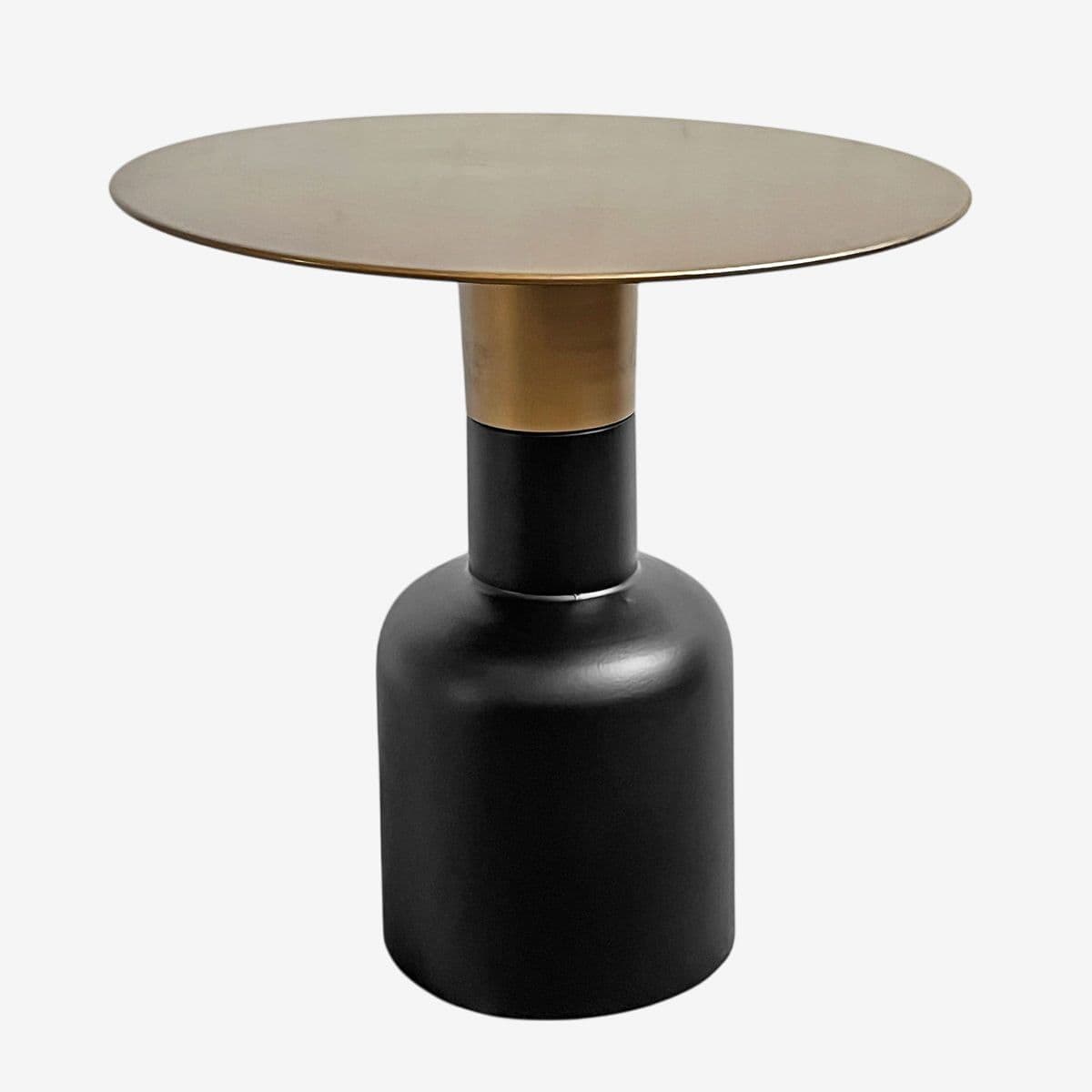 Black Matte & Brass Side Table - Image 1