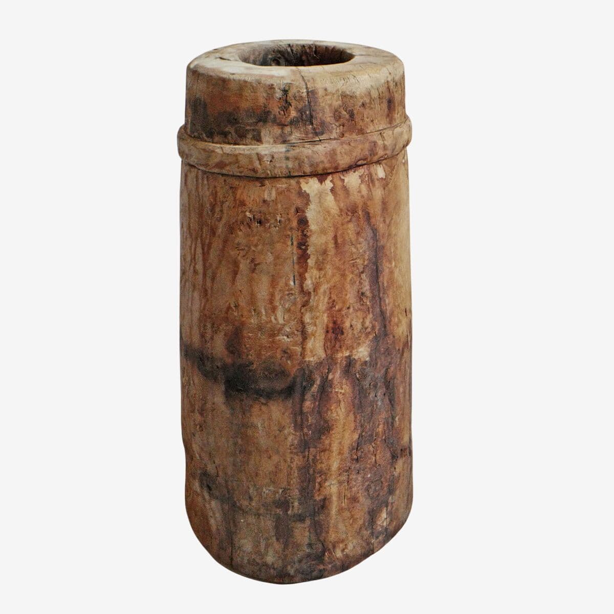 Antique India Wood Butter Pot