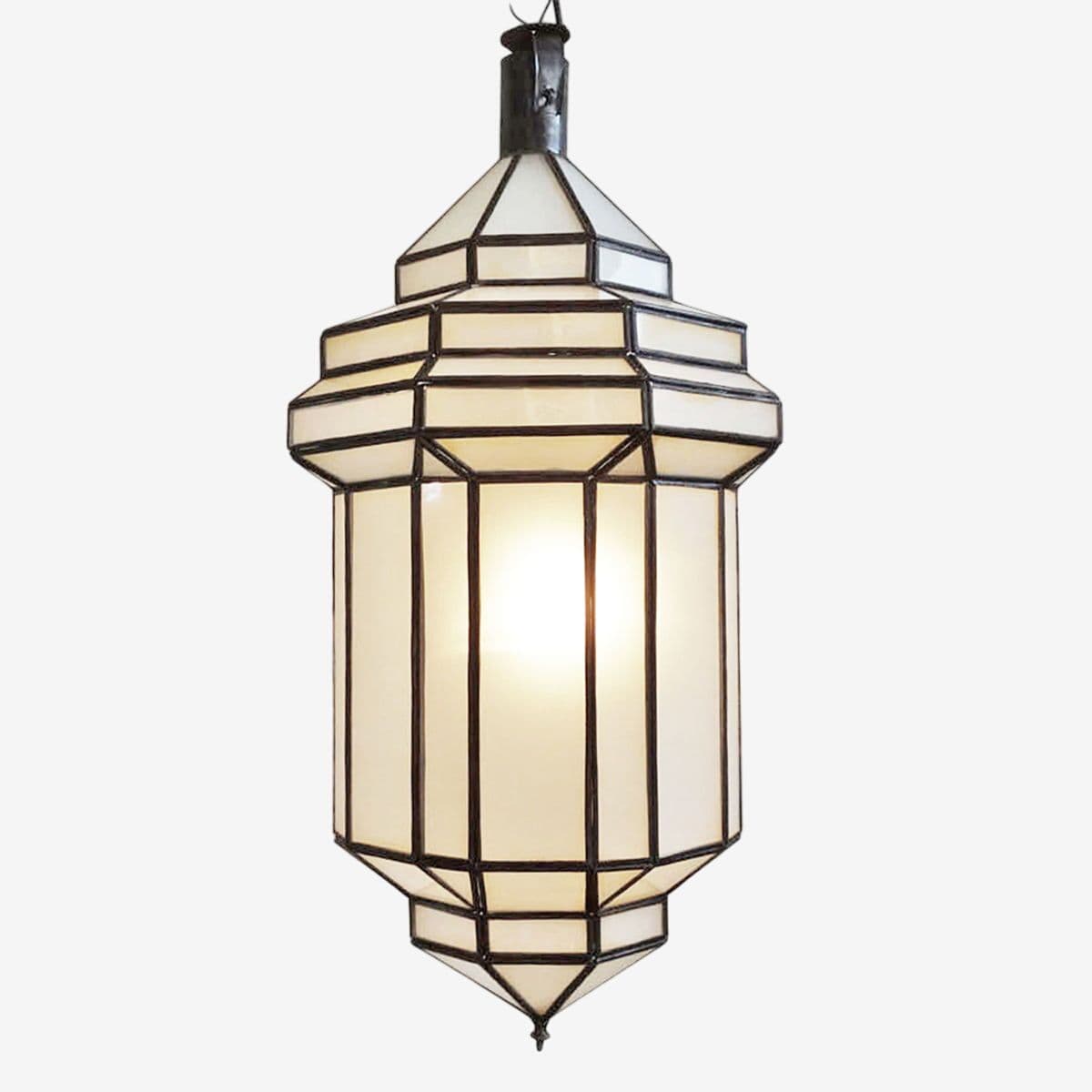 Frosted Glass Prism Lantern Large - Image 1