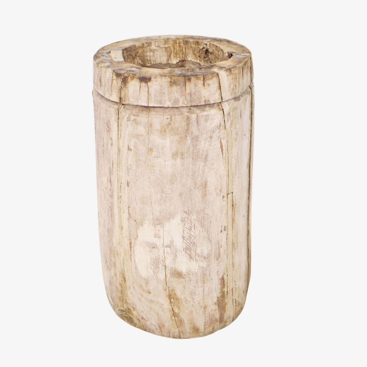 Old Sun Bleached Wood Butter Pot - Image 1