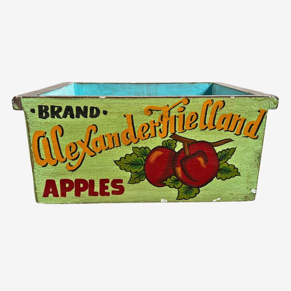 Vintage Style Wood Painted Apple Box - Image 1
